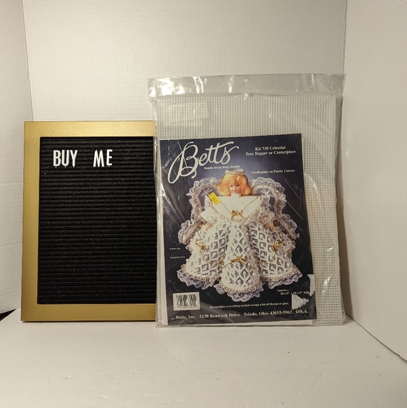 Vintage Angel Needlepoint Tree Topper NWT DIY Kit - Picture 2 of 3